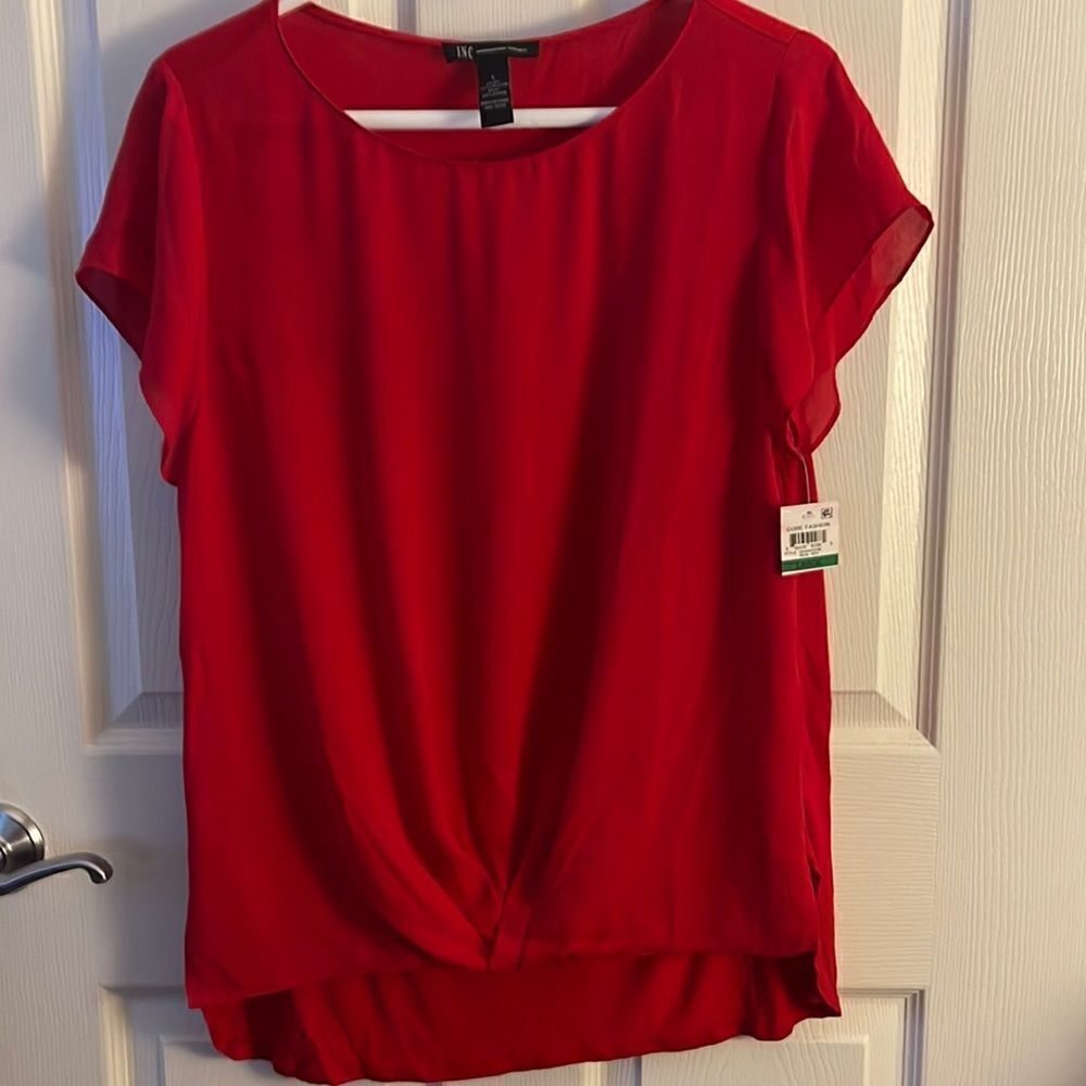 Inc nwt red shirt sleeve size l